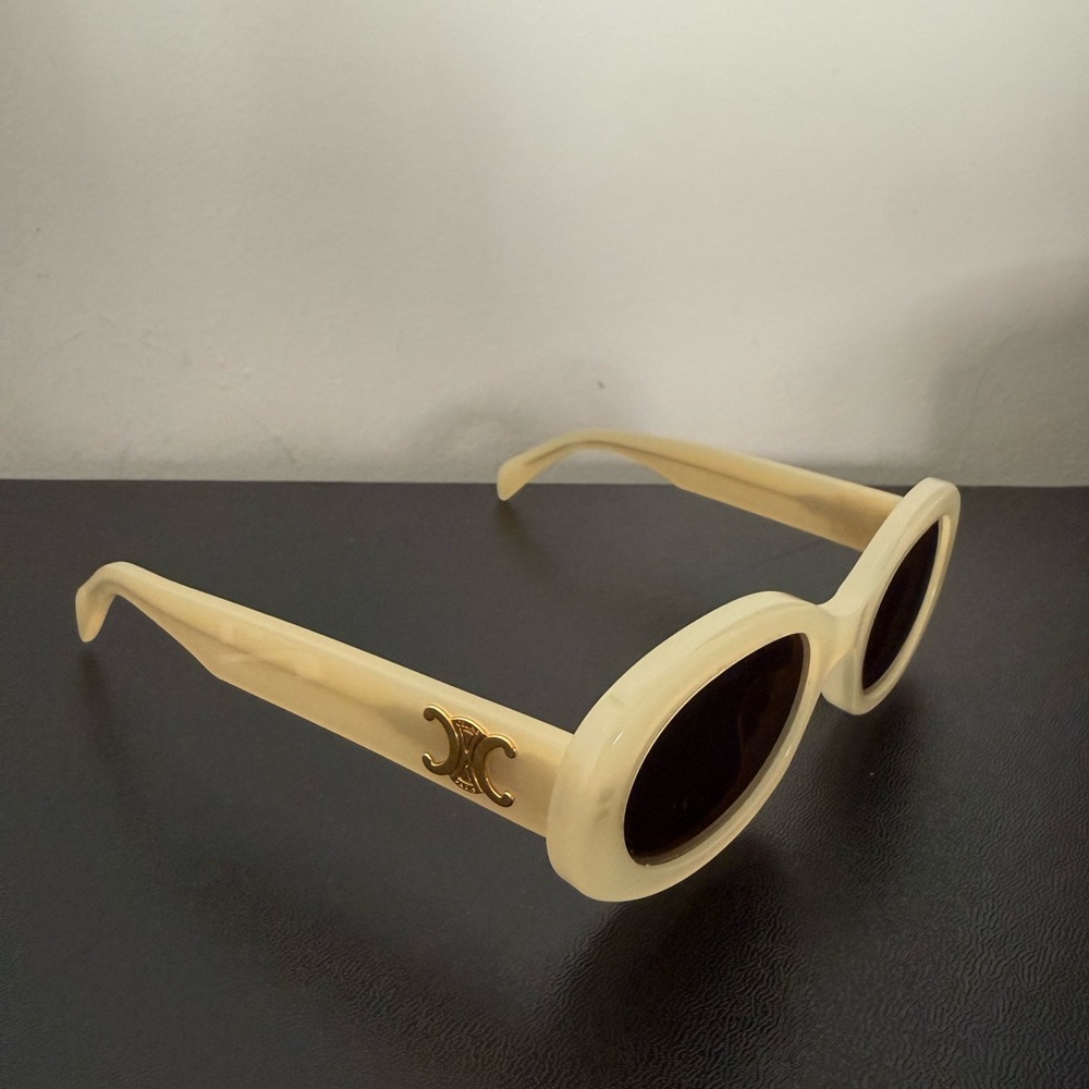Celine Ivory Sunglasses with Gold Accent